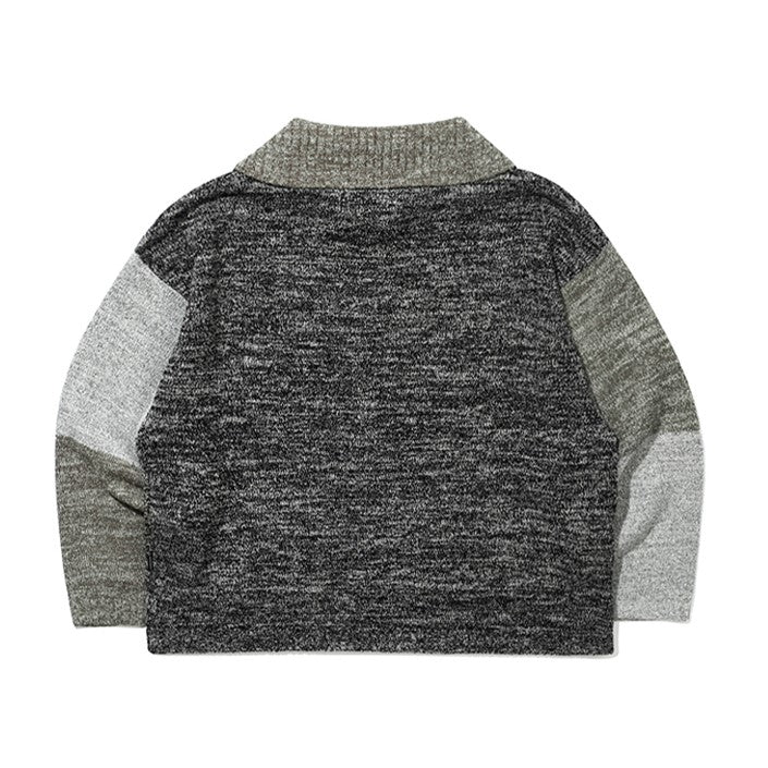 TONE VARIATION BOUCLE KNIT ZIP UP - Image 5