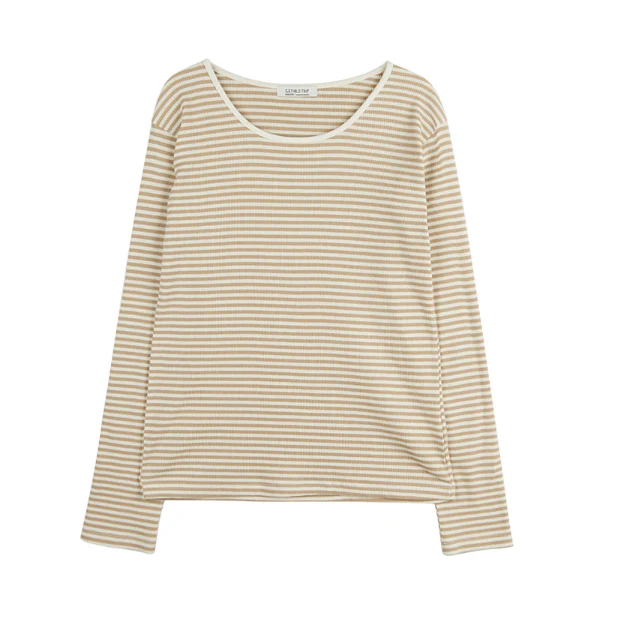 U NECK STRIPE T-SHIRT
