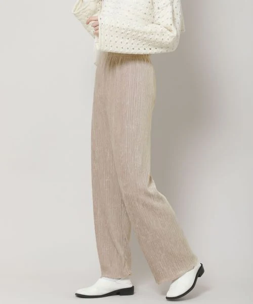 VELVET PLEATED SLIM PANTS - Image 3