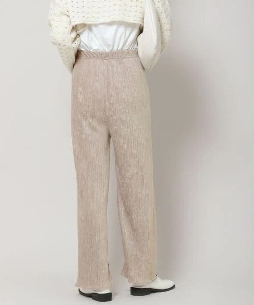 VELVET PLEATED SLIM PANTS - Image 4