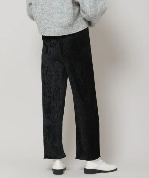 VELVET PLEATED SLIM PANTS - Image 5