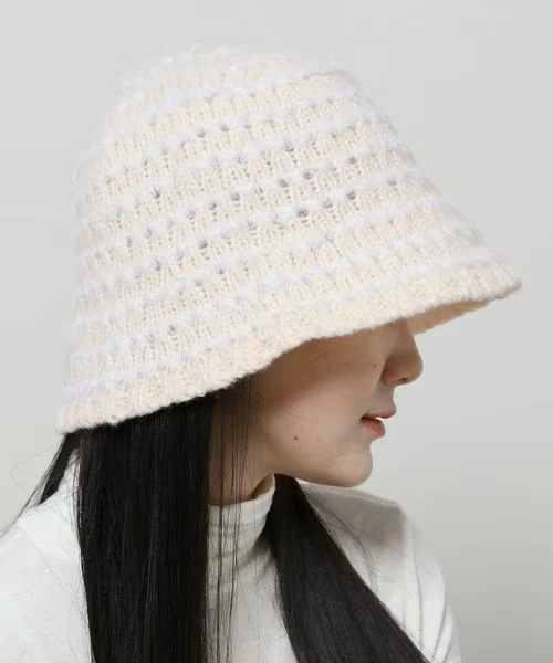 VINTAGE STRIPED KNIT BUCKET HAT - Image 2