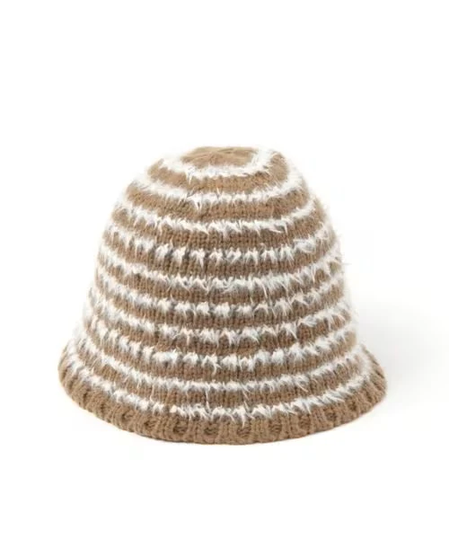 VINTAGE STRIPED KNIT BUCKET HAT - Image 5